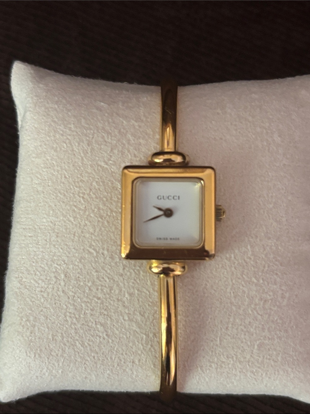 Gucci Gold Square Dial Women's Bangle Watch